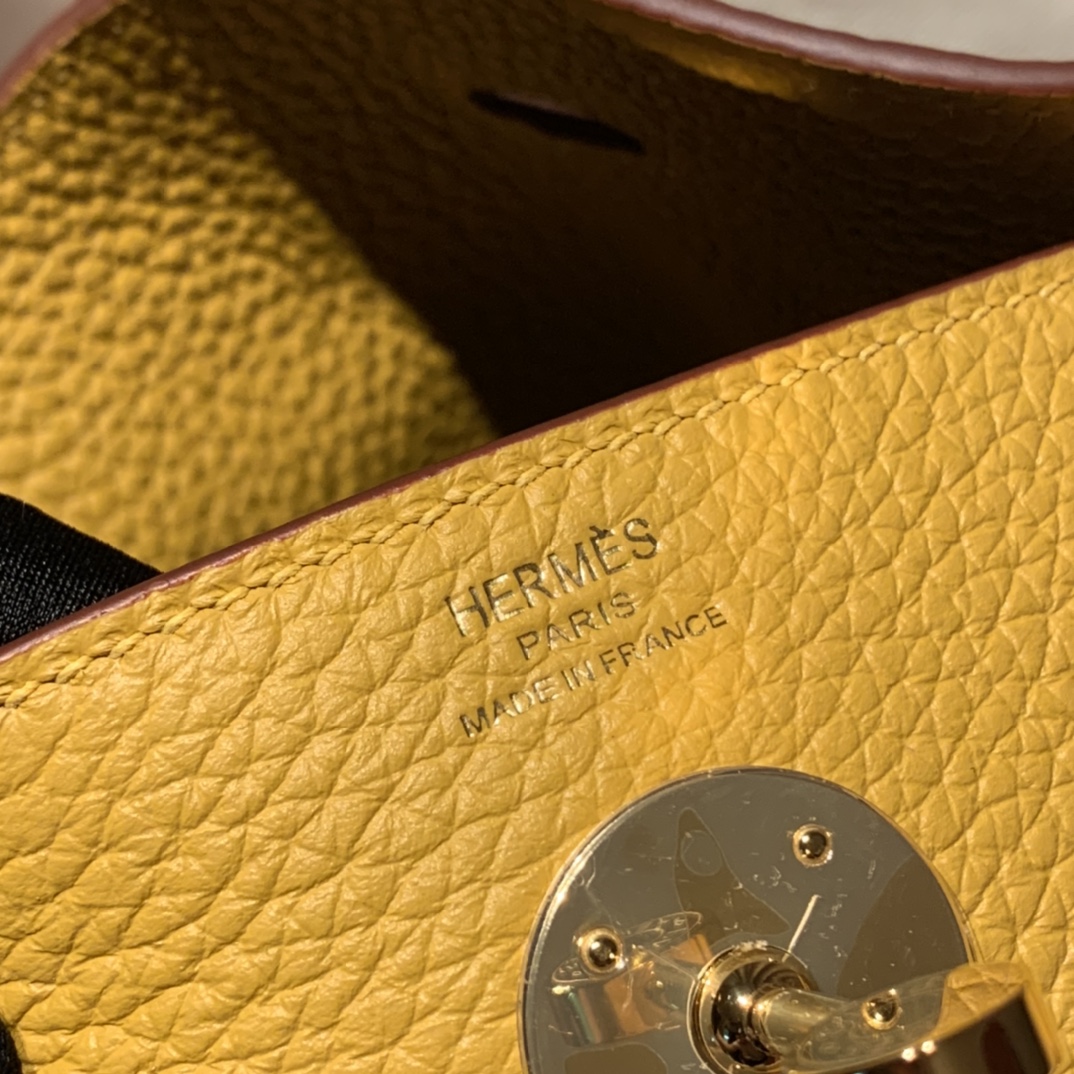 에르메스 린디백26 앰버 옐로우 금장 끌레망스 가죽